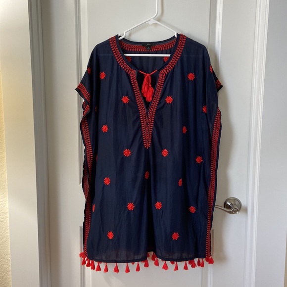 J. Crew | Embroidered Indian Cotton Beach Tunic - Picture 2 of 8